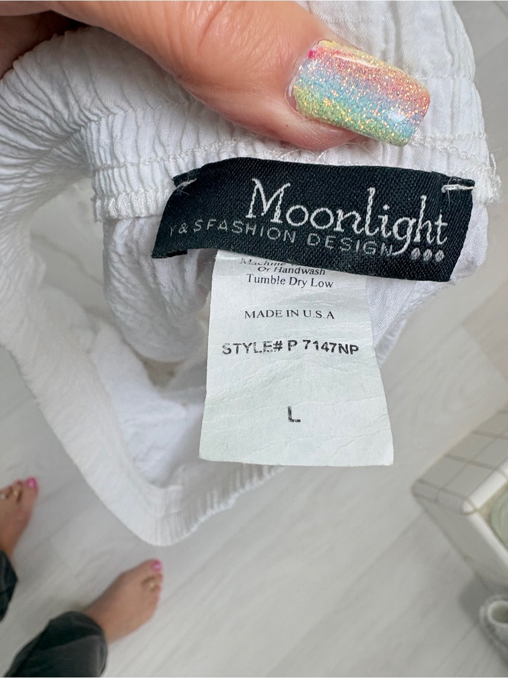Moonlight White balloon pant , pleated tapered bottom- Moonlight Fashion Design